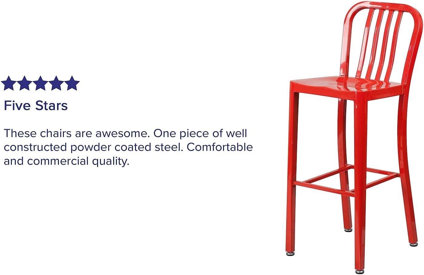 Flash Furniture Commercial Grade 30" High Metal Indoor-Outdoor Barstool with Vertical Slat Back