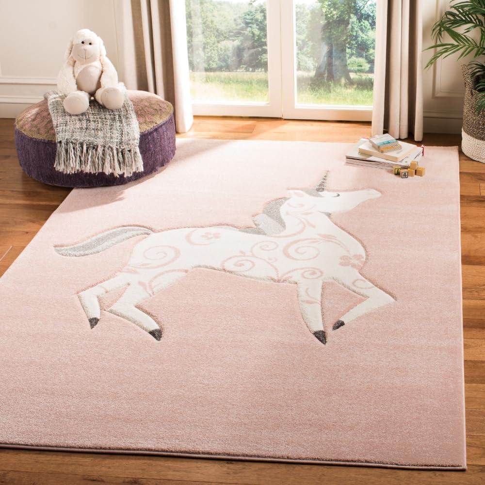 Carousel Kids CRK163 Power Loomed Area Rug - Pink/Ivory - 5'3"x7'6" - Safavieh.