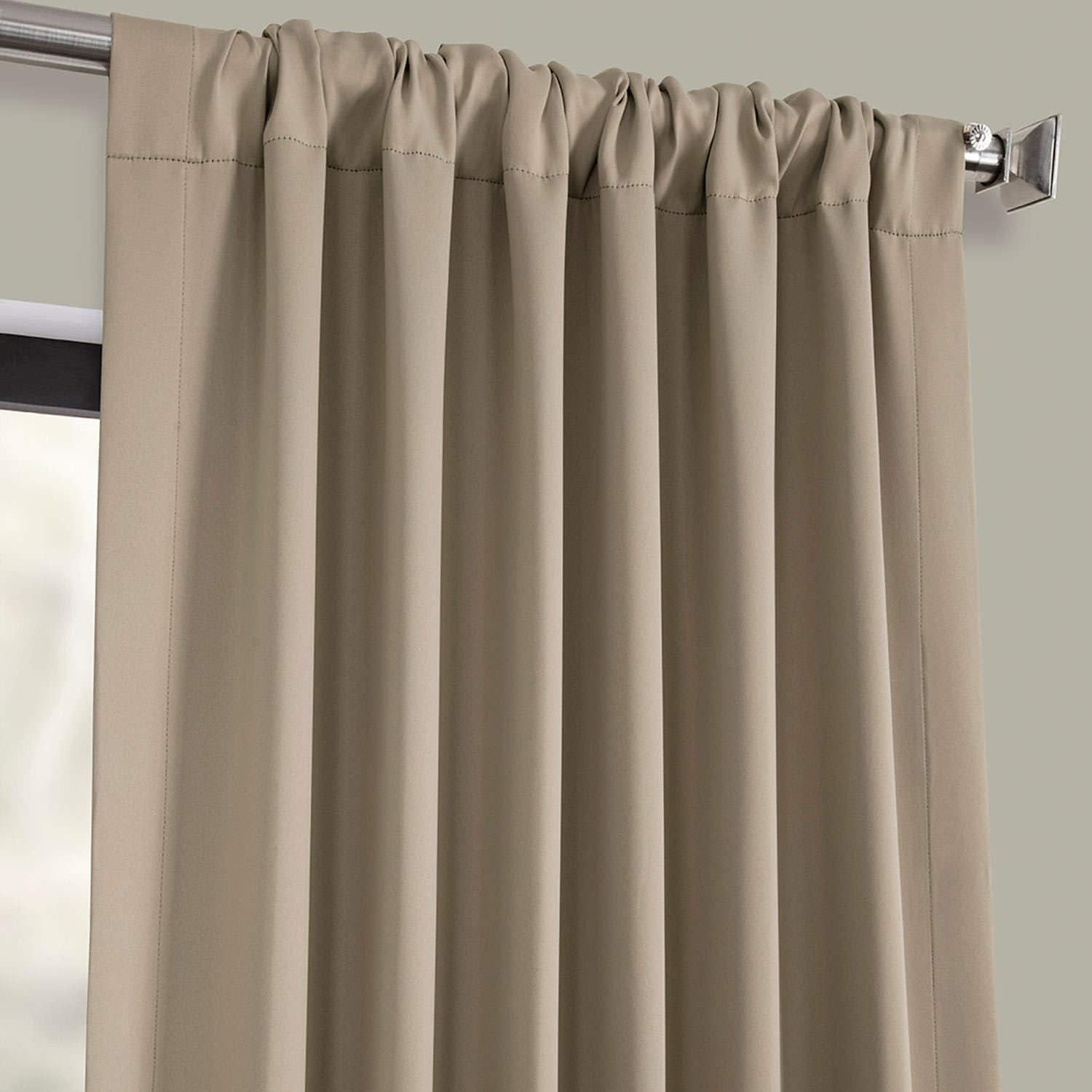 Classic Taupe Blackout Room Darkening Curtain (1 Panel), Classic Taupe, 50W X 84L