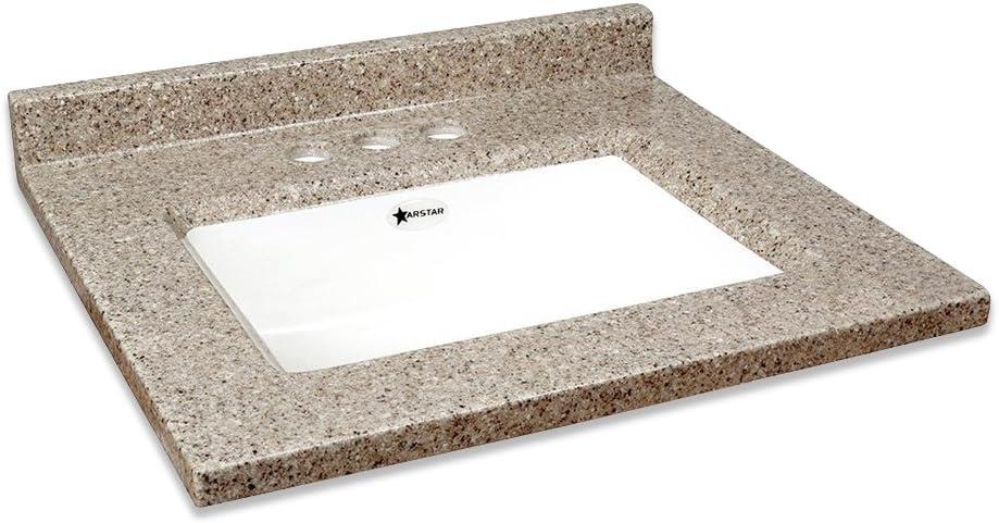 Latte Cultured Marble Single-Bowl Vanity Top with Backsplash