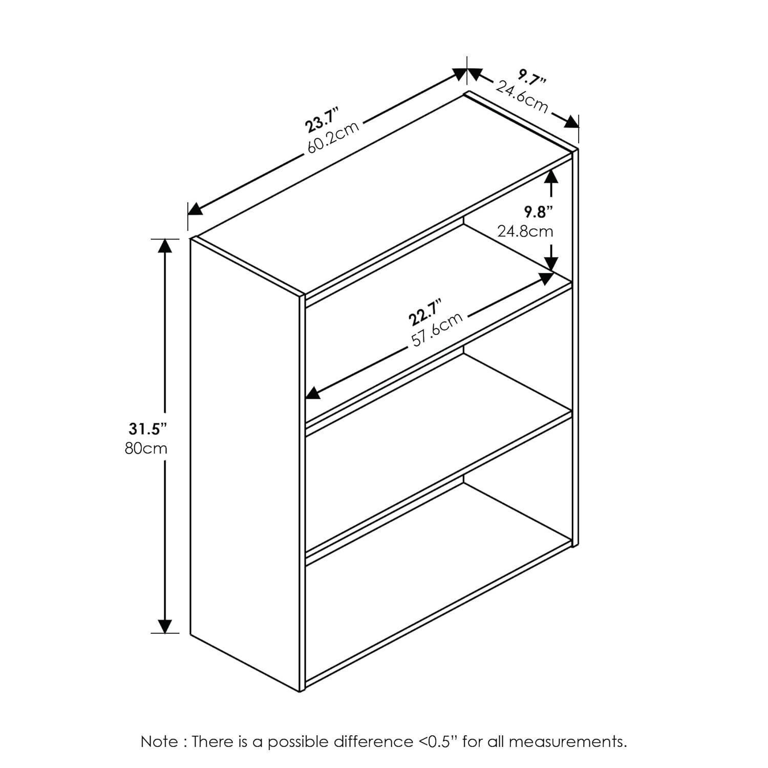 Furinno Easy Assembly 3 Cube Decorative Bookshelf Storage Display Cabinet 3-Tier Multi-functional Open Shelf,Espresso
