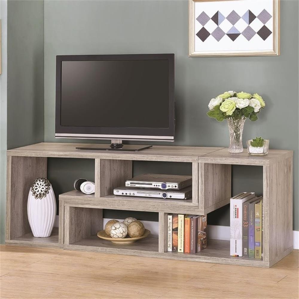 22" Velma Modular Bookcase & TV Stand: Stackable, Horizontal, Gray Driftwood - Coaster