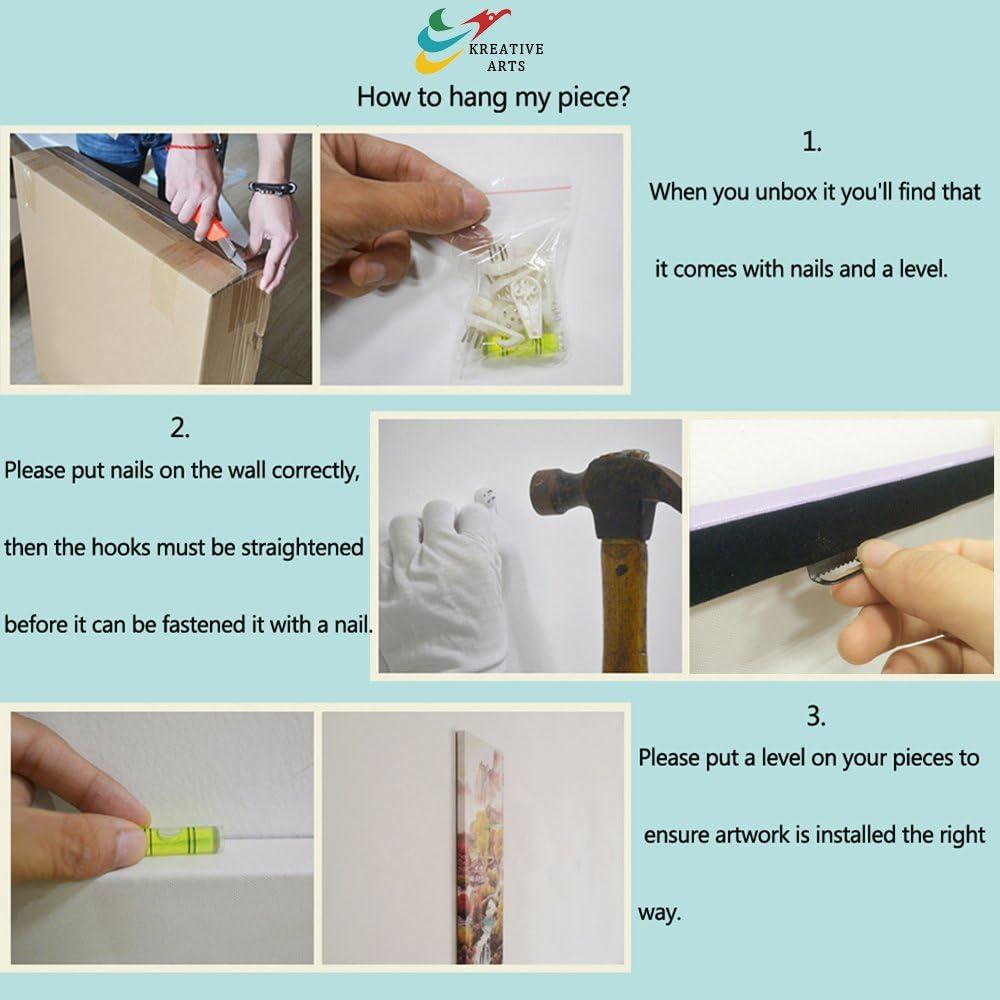 KREATIVE ARTS Night Starry Sky Surrounded Trees Forest Canvas Wall Art Prints Landscape Canvas Picture Wall Decal Home Decoration Ready to Hang 16x24nichx3pcs