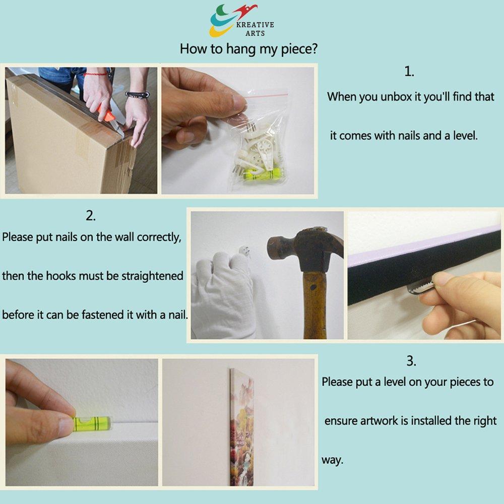 KREATIVE ARTS Night Starry Sky Surrounded Trees Forest Canvas Wall Art Prints Landscape Canvas Picture Wall Decal Home Decoration Ready to Hang 16x24nichx3pcs