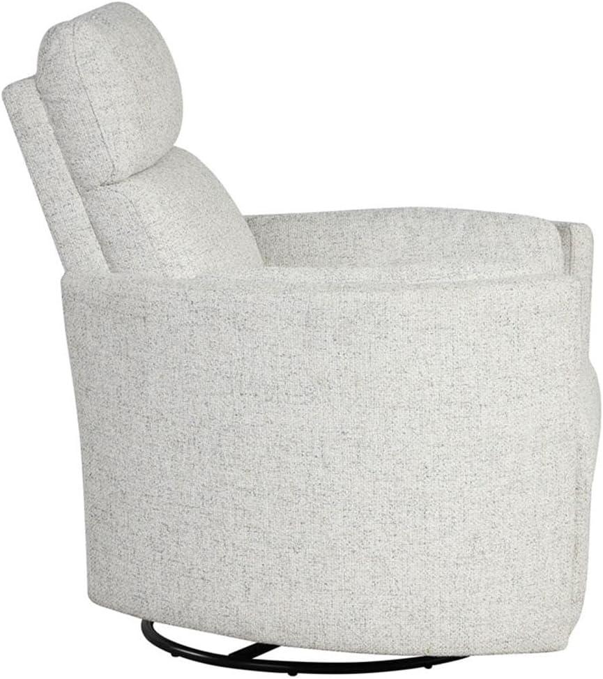 Natural Quartz Fabric Swivel Glider Recliner with USB Charger