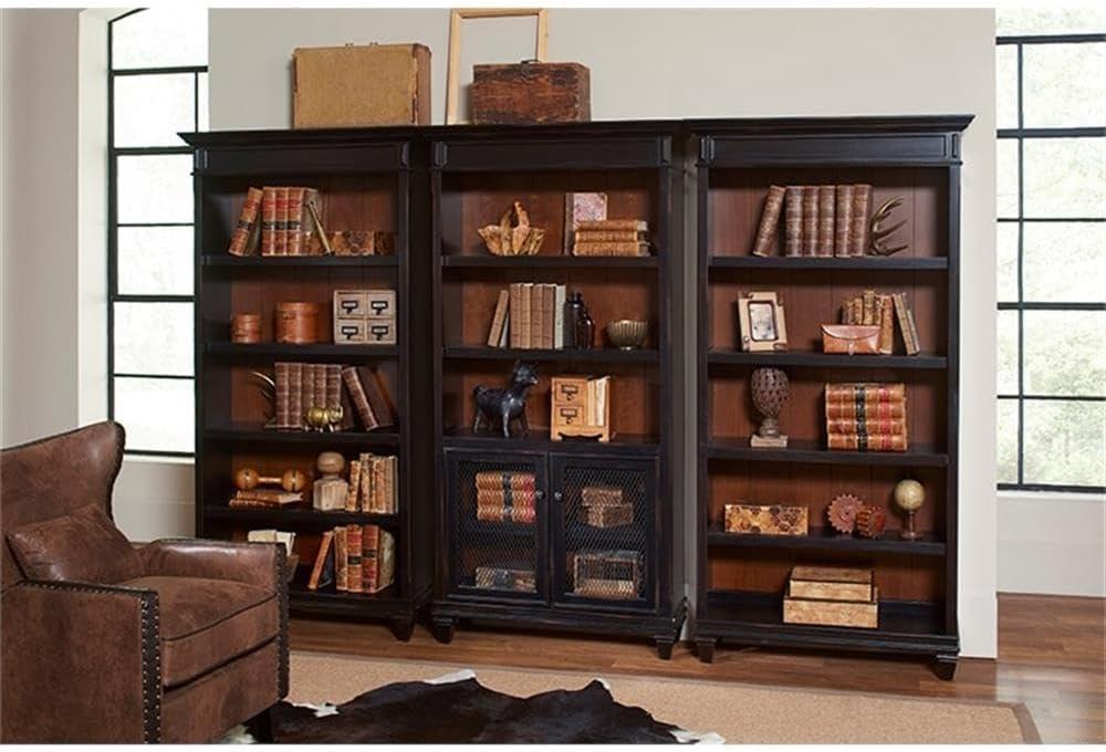 78" Hartford Bookcase with Lower Doors Brown - Martin Furniture: Metal Hardware, Wood Frame, No Assembly Required