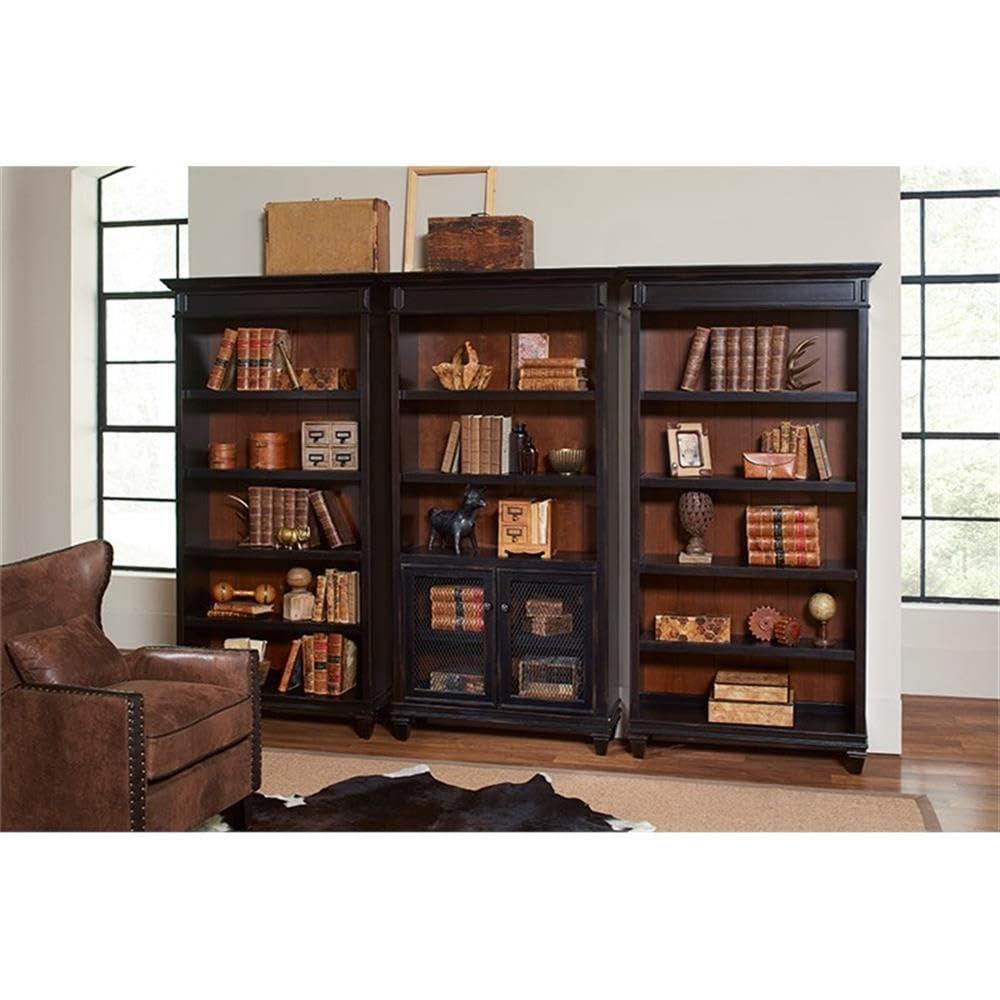 78" Hartford Bookcase with Lower Doors Brown - Martin Furniture: Metal Hardware, Wood Frame, No Assembly Required