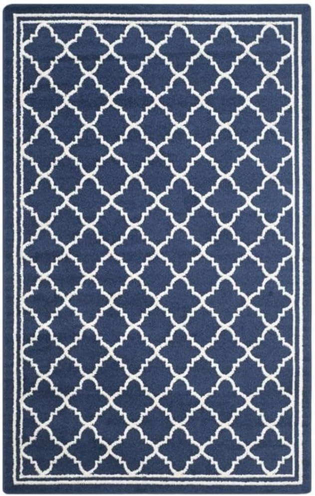 SAFAVIEH Amherst Trina Geometric Area Rug, Navy/Beige, 10' x 14'