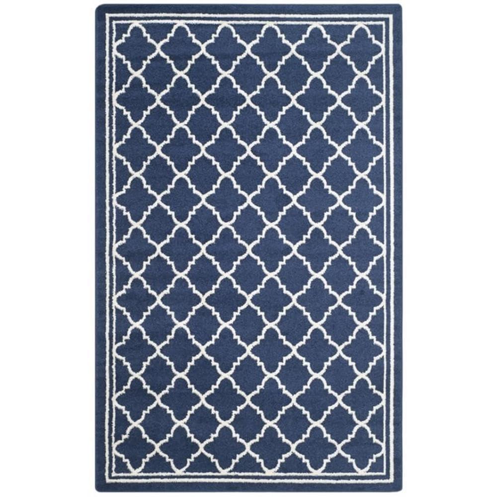 SAFAVIEH Amherst Trina Geometric Area Rug, Navy/Beige, 10' x 14'