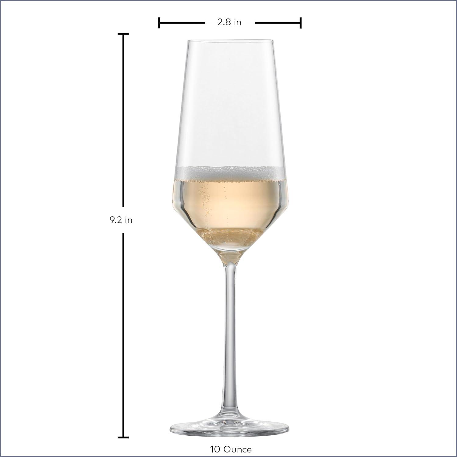 Schott Zwiesel Tritan Crystal Glass Stemware Pure Collection Champagne Flute with Effervescence Points, 7.1-Ounce, Set of 2