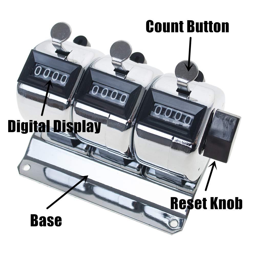 Toptie 3-Unit Desktop Tally Counter, Counter Clicker with Base, for Event, People, Inventory
