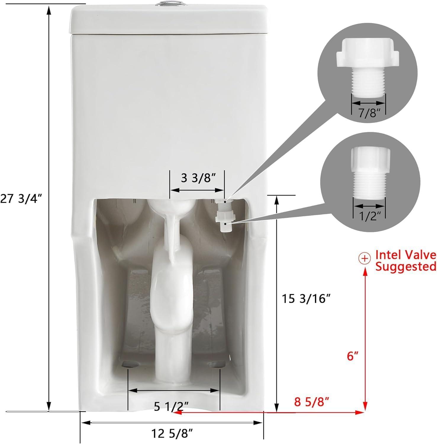 Liberty Compact Toilet, Modern One-Piece Round Toilet with Dual Flush, Easy Cleaning Fully Skirted Design(Seat Included)