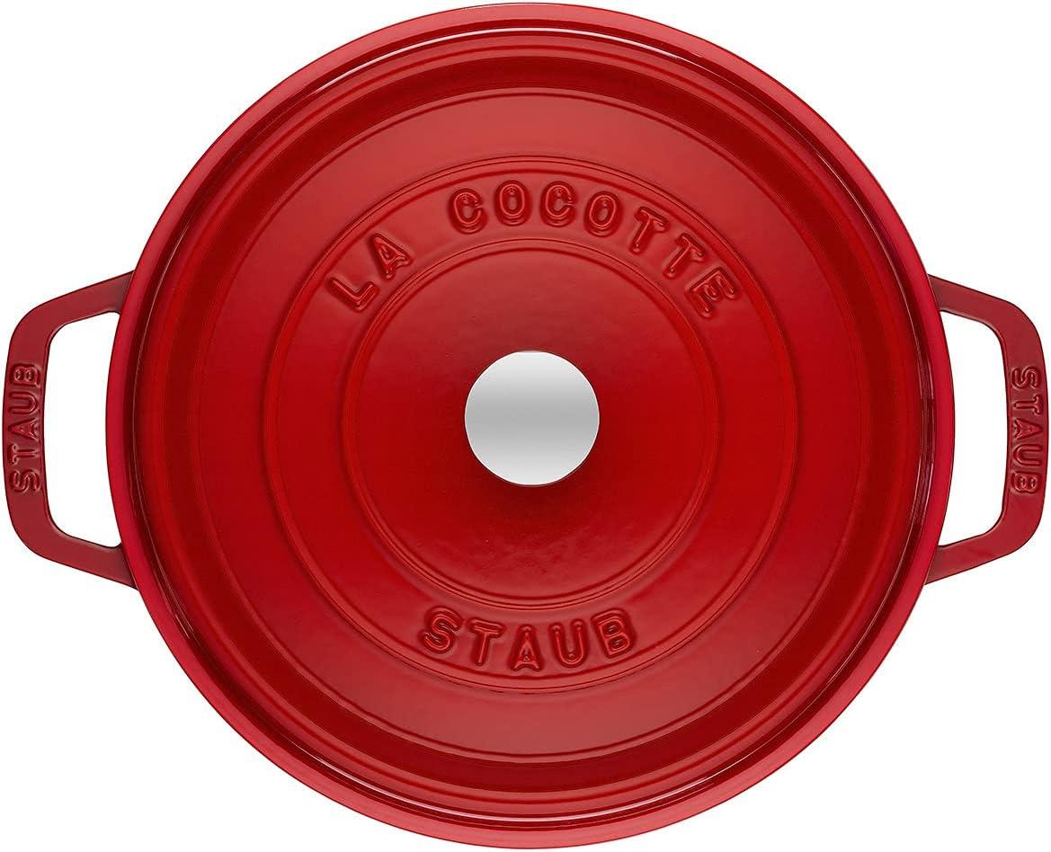 Staub Cast Iron 7-qt Round Cocotte - Cherry