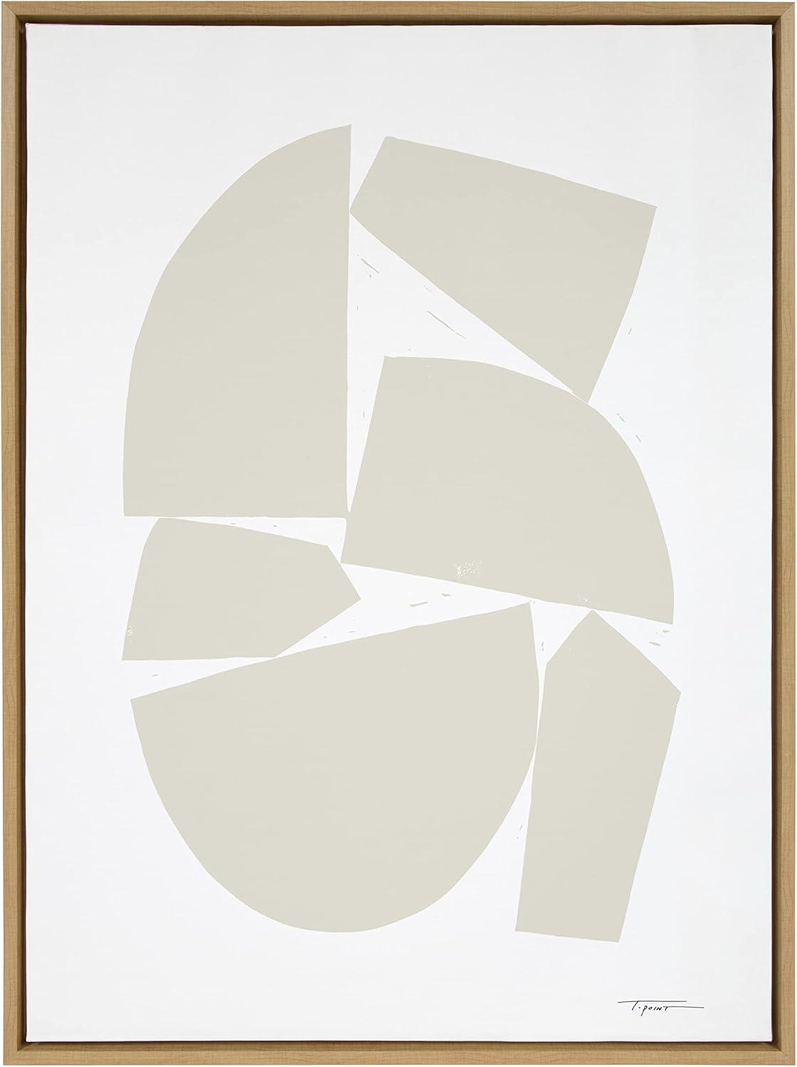 Kate and Laurel Sylvie Constructed I Neutral Framed Canvas by Statement Goods