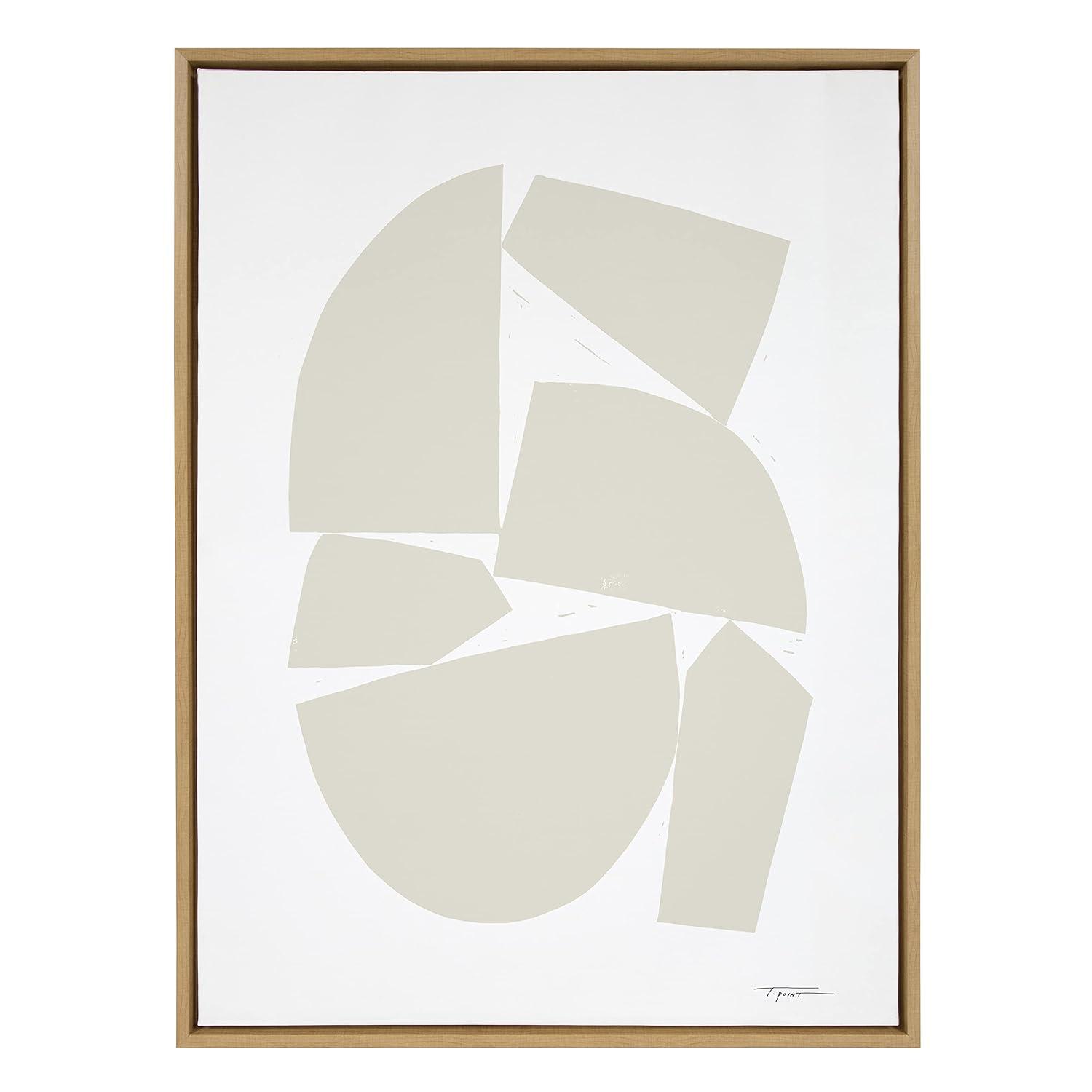 Kate and Laurel Sylvie Constructed I Neutral Framed Canvas by Statement Goods