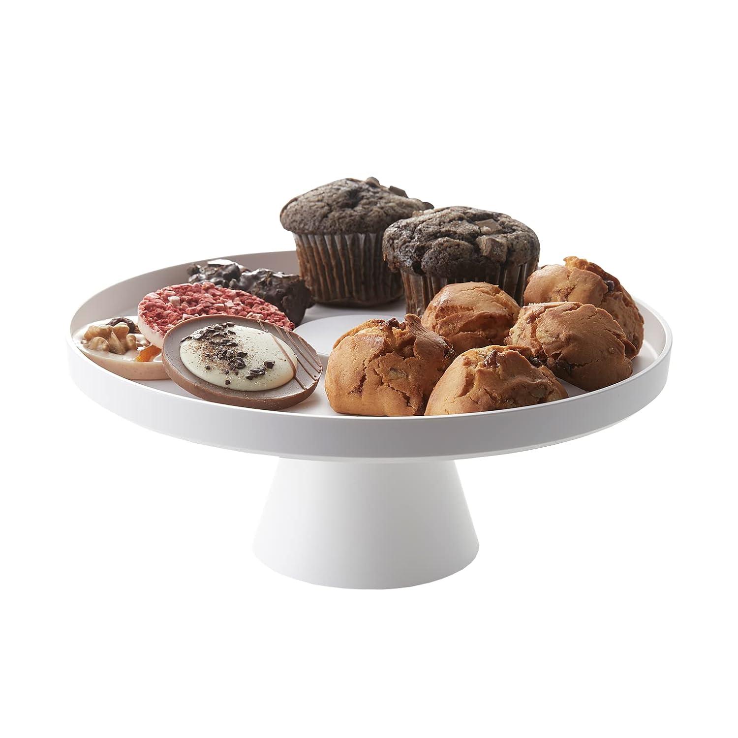 Yamazaki Home Yamazaki Home Plastic 9" Round, Stackable Cake And Dessert Stand, Plastic, Stackable