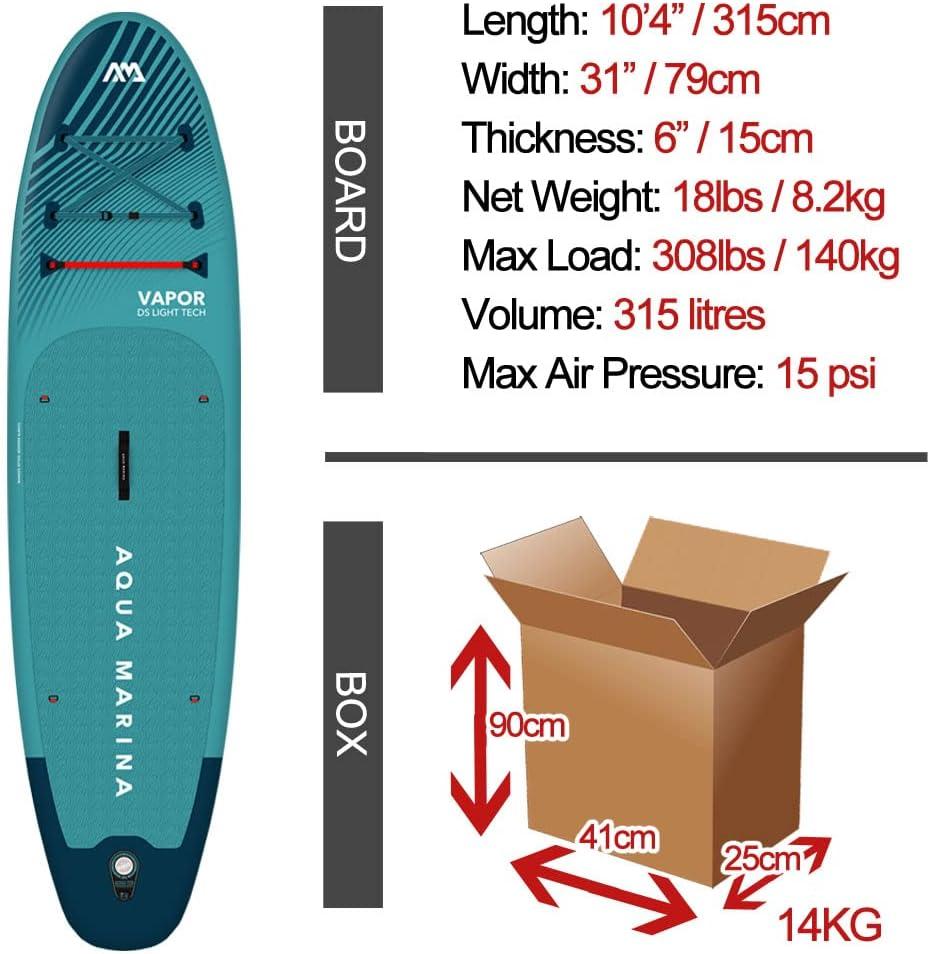 Aqua Blue Inflatable Stand-Up Paddleboard with Paddle and Leash