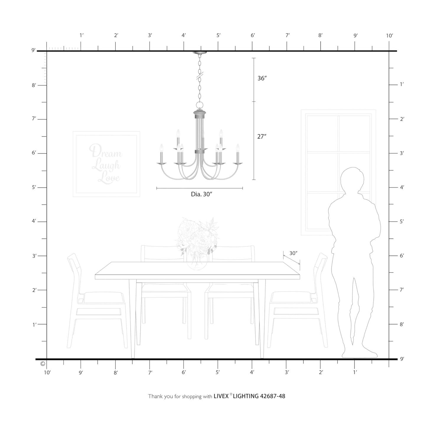 Livex Lighting Estate 9 - Light Chandelier in  Bronze