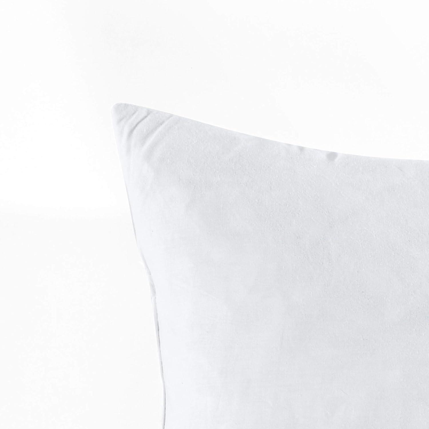 White Feather Down Cotton Cover Decorative Pillow Insert, 14" x 21"