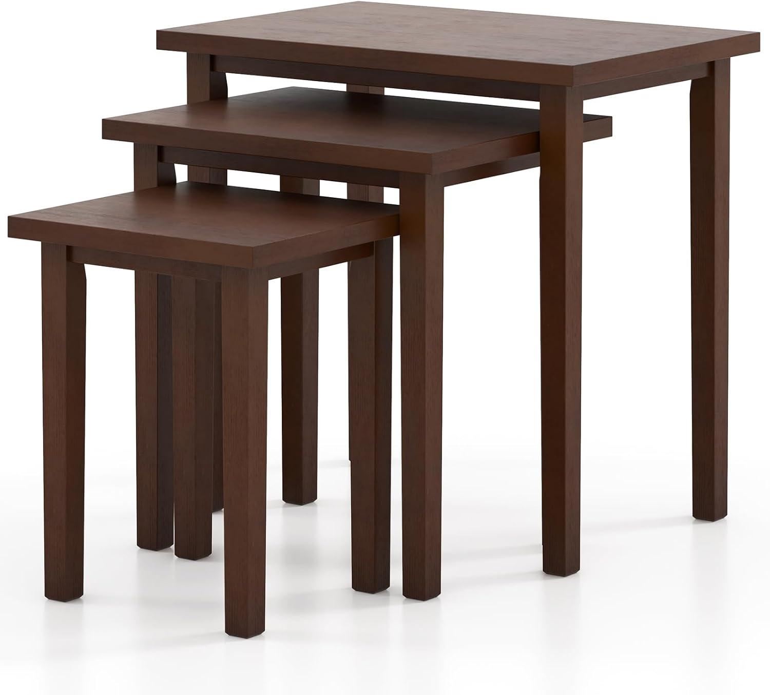 Canddidliike 3-Piece Farmhouse Rectangle Side Table Set for Living Room-Walnut, End Table