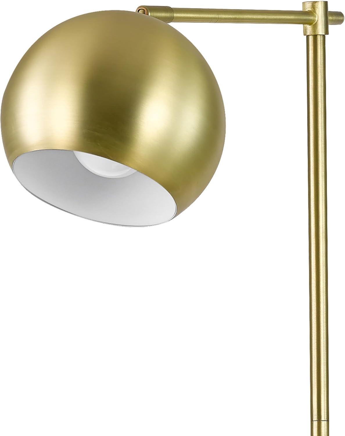 Edison Adjustable White Floor Lamp with Gold Finish