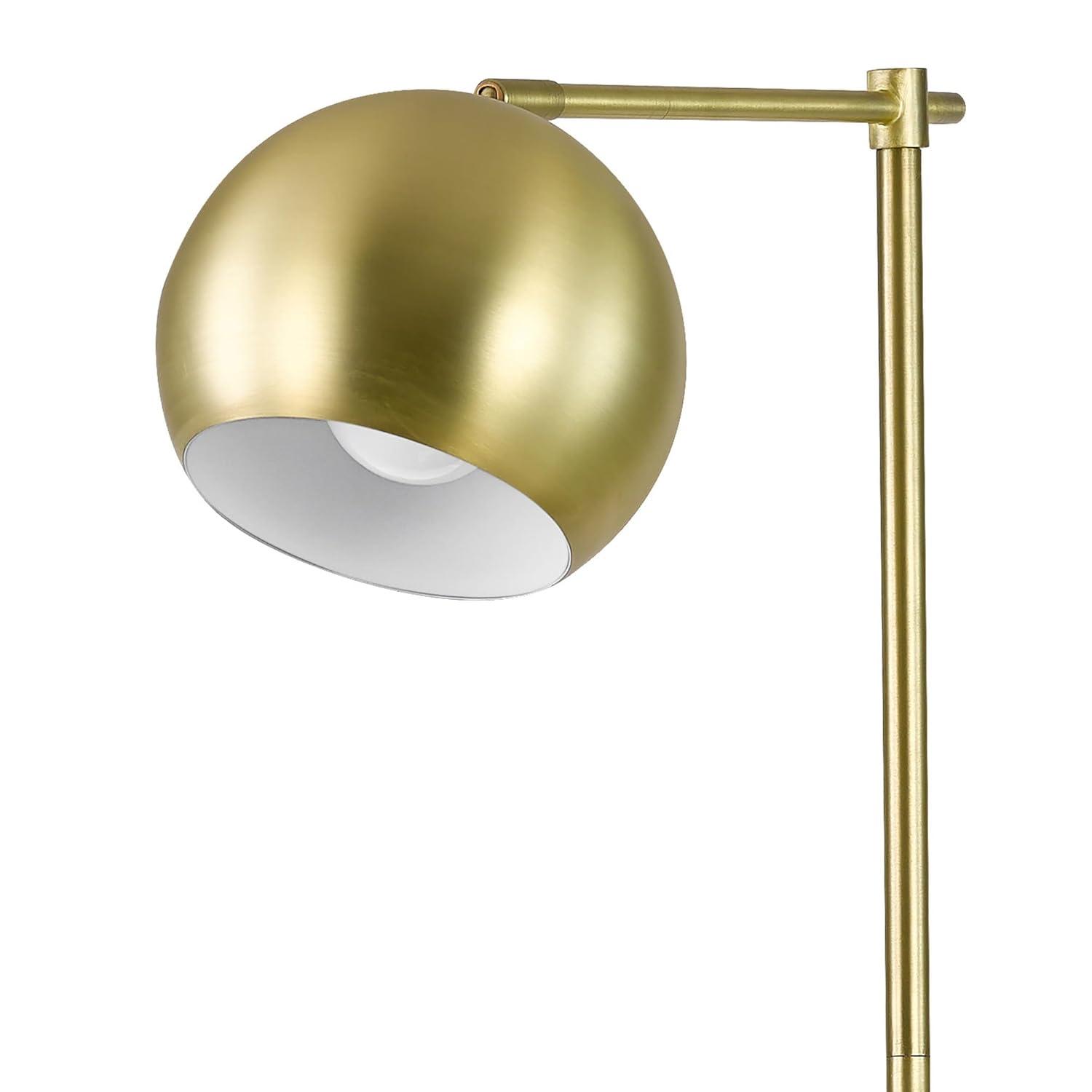 Miles 61" Matte Brass 2-Light Floor Lamp with In-Line On/Off Foot Switch