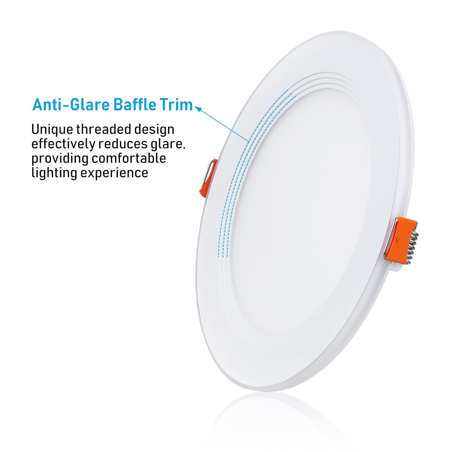 Ultra-Thin Dimmable Aluminum LED Recessed Downlight, 6-Inch, 5CCT