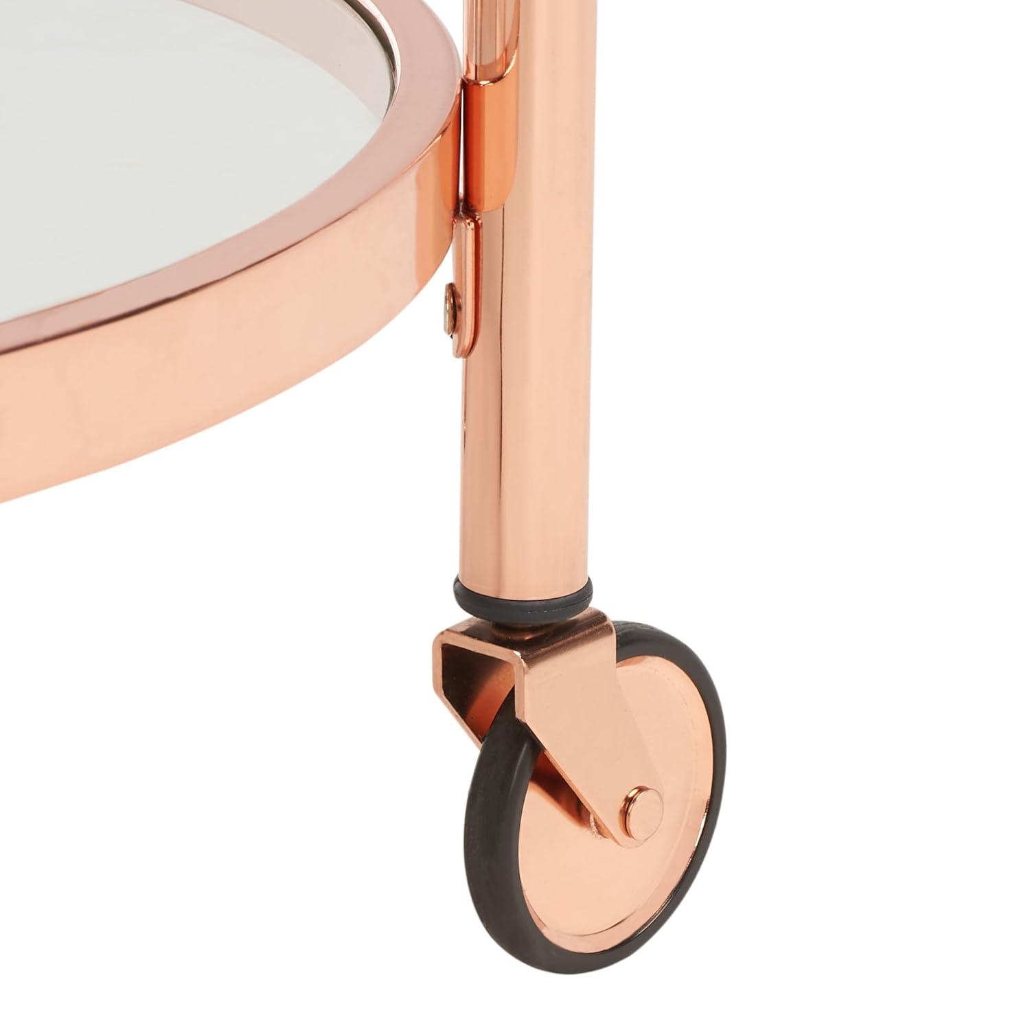 Sienna 2 Tier Round Bar Cart - BCT8001D - Rose Gold - Safavieh