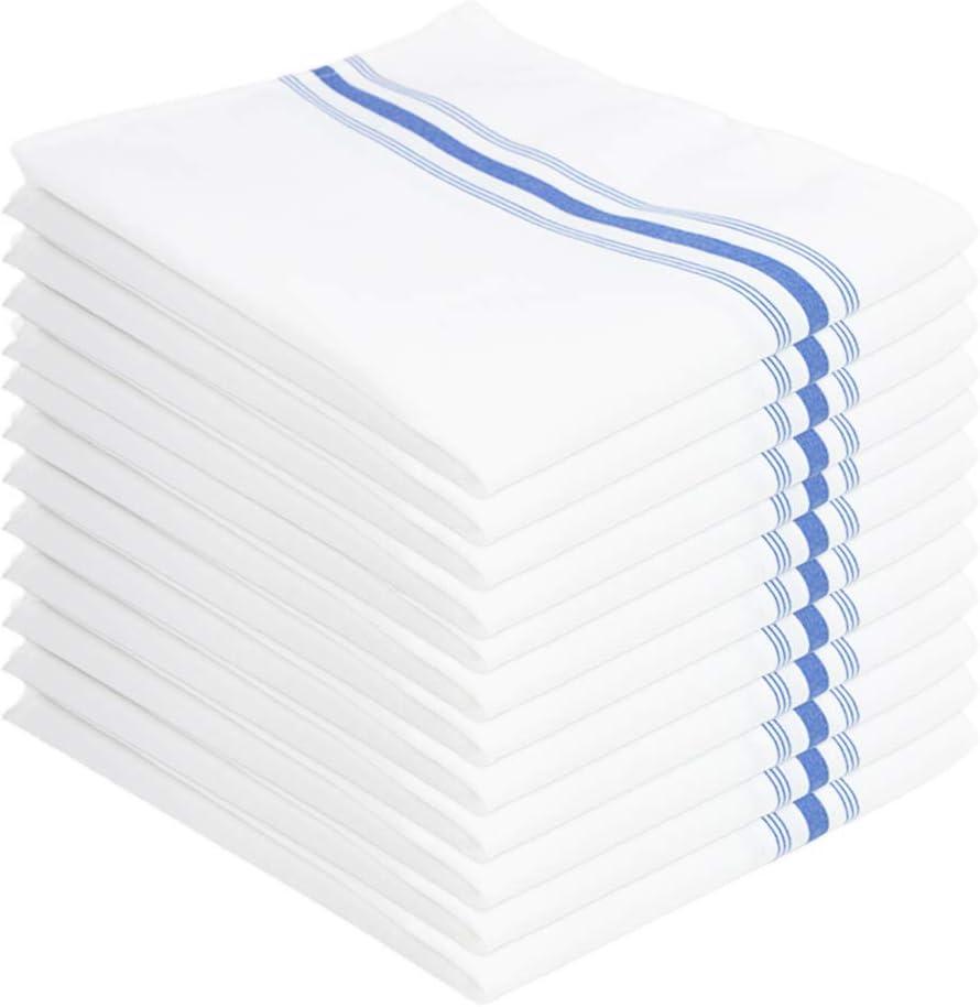 Arkwright Bistro Napkins (12 Pack), Spun Polyester, 18x22 in., Striped Color Options