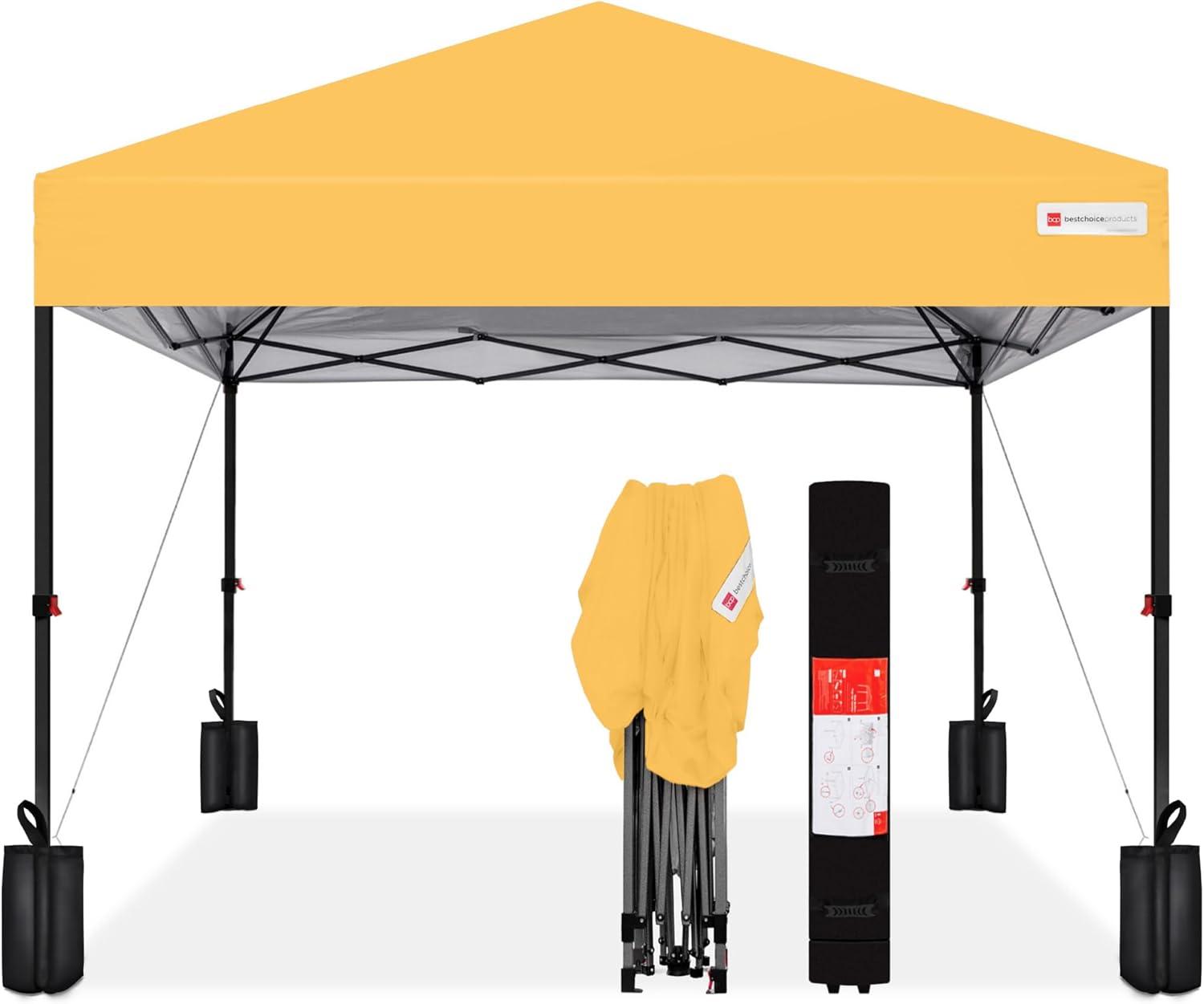 Best Choice Products Easy Setup Pop Up Canopy W/ 1-Button Setup, Wheeled Case, 4 Weight Bags & Reviews | Wayfair