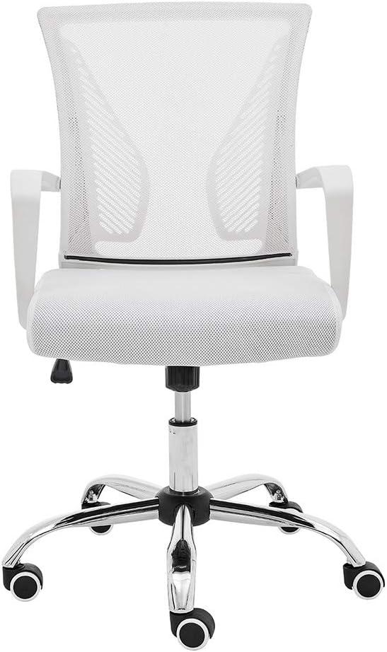 Zuna White Mesh Mid-Back Adjustable Swivel Task Chair