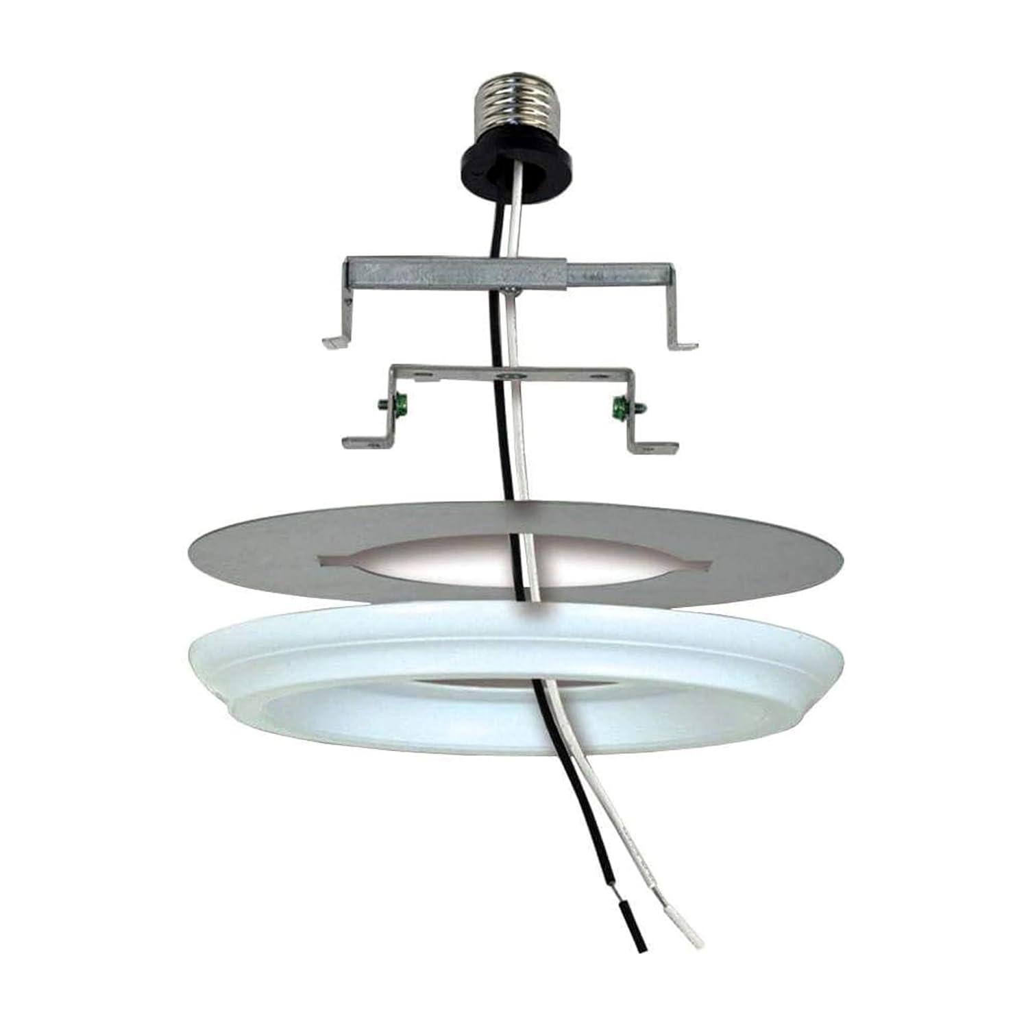 Aspen Creative 21067-11, Recessed Lighting Converter Kit, 8" Diameter, White Plastic Medallion, Set of 1