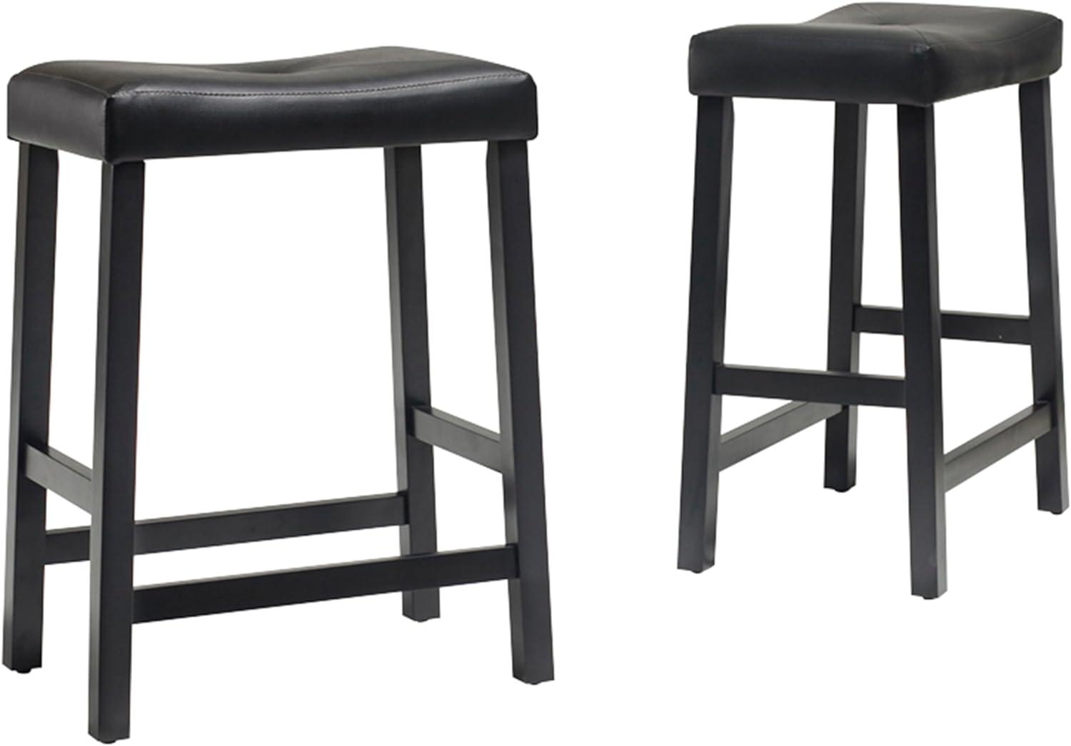 Set of 2 24" Upholstered Saddle Seat Counter Height Barstools  - Crosley