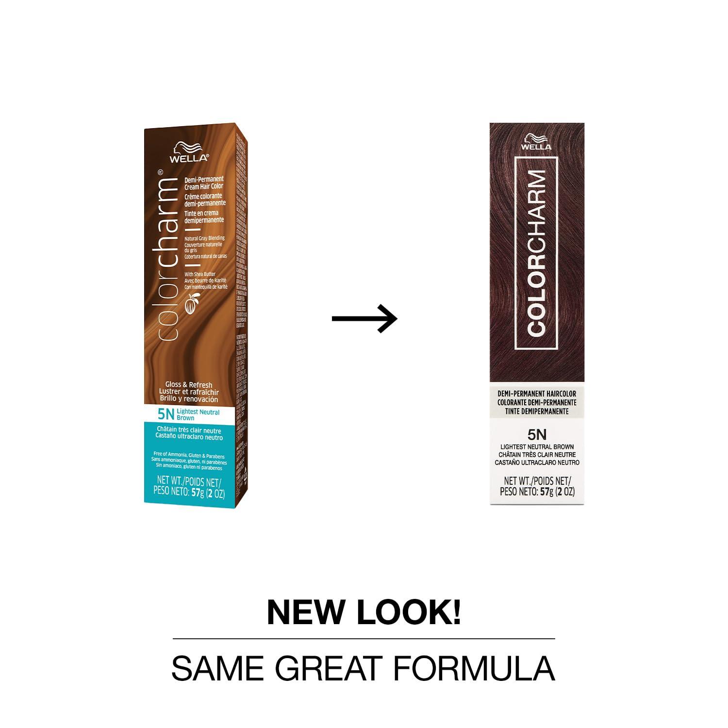 Wella Color Charm Gloss & Refresh Demi-Permanent Cream Hair Color - 5N - Lightest Neutral Brown