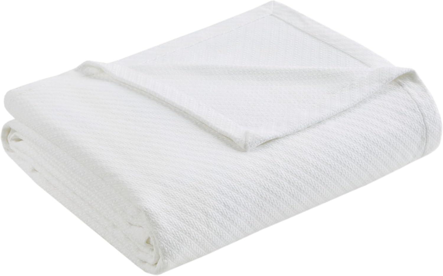 Madison Park Bed Blanket Liquid Cotton Twin White: Lightweight, Year-Round Comfort, OEKO-TEX Certified