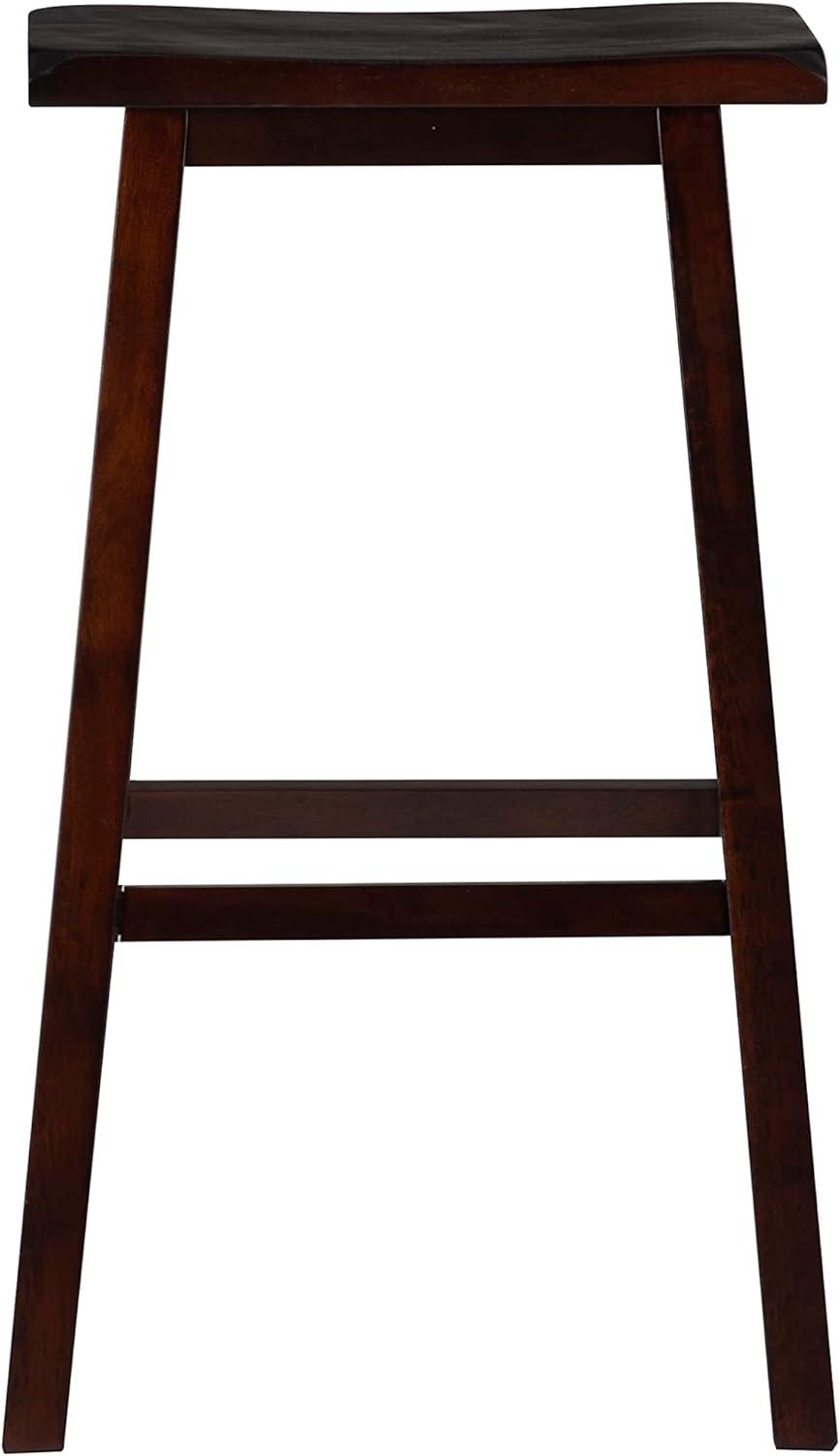 30" Saddle Backless Sloping Seat Barstool Wood Brown - Linon