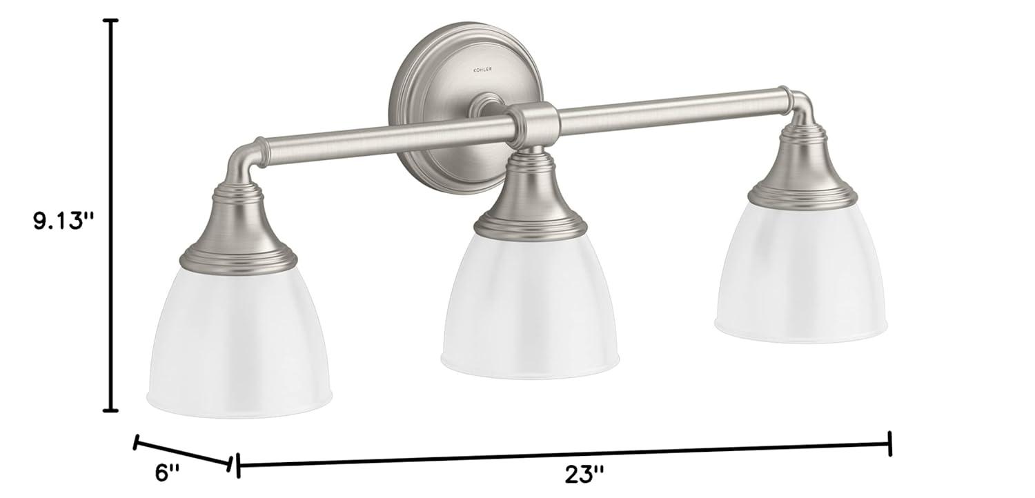 Devonshire 3 Light Indoor Bathroom Vanity Light Fixture, Position Facing Up or Down, UL Listed
