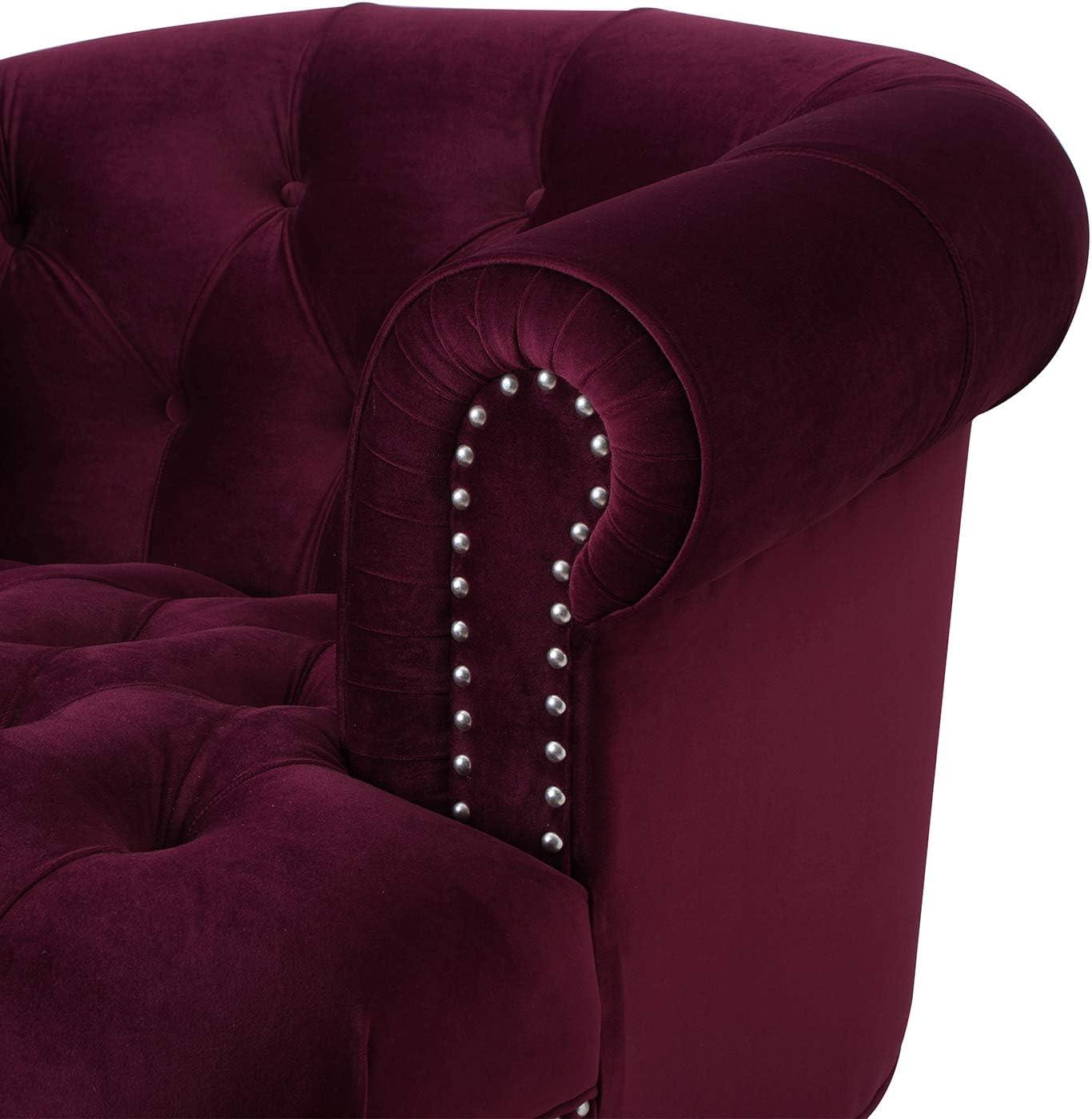 Jennifer Taylor Home La Rosa 42" Victorian Tufted Upholstered Living Room Accent Chair, Burgundy