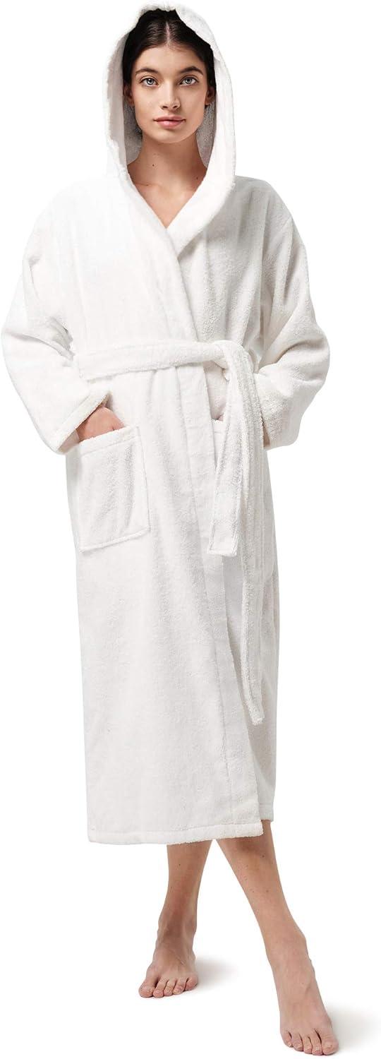 SIORO Womens Hooded Terry Cloth Robe, Absorbent Cotton Bathrobe, Full Length Bathcoat for Hot Tub, Spa, Shower & Sleepwear