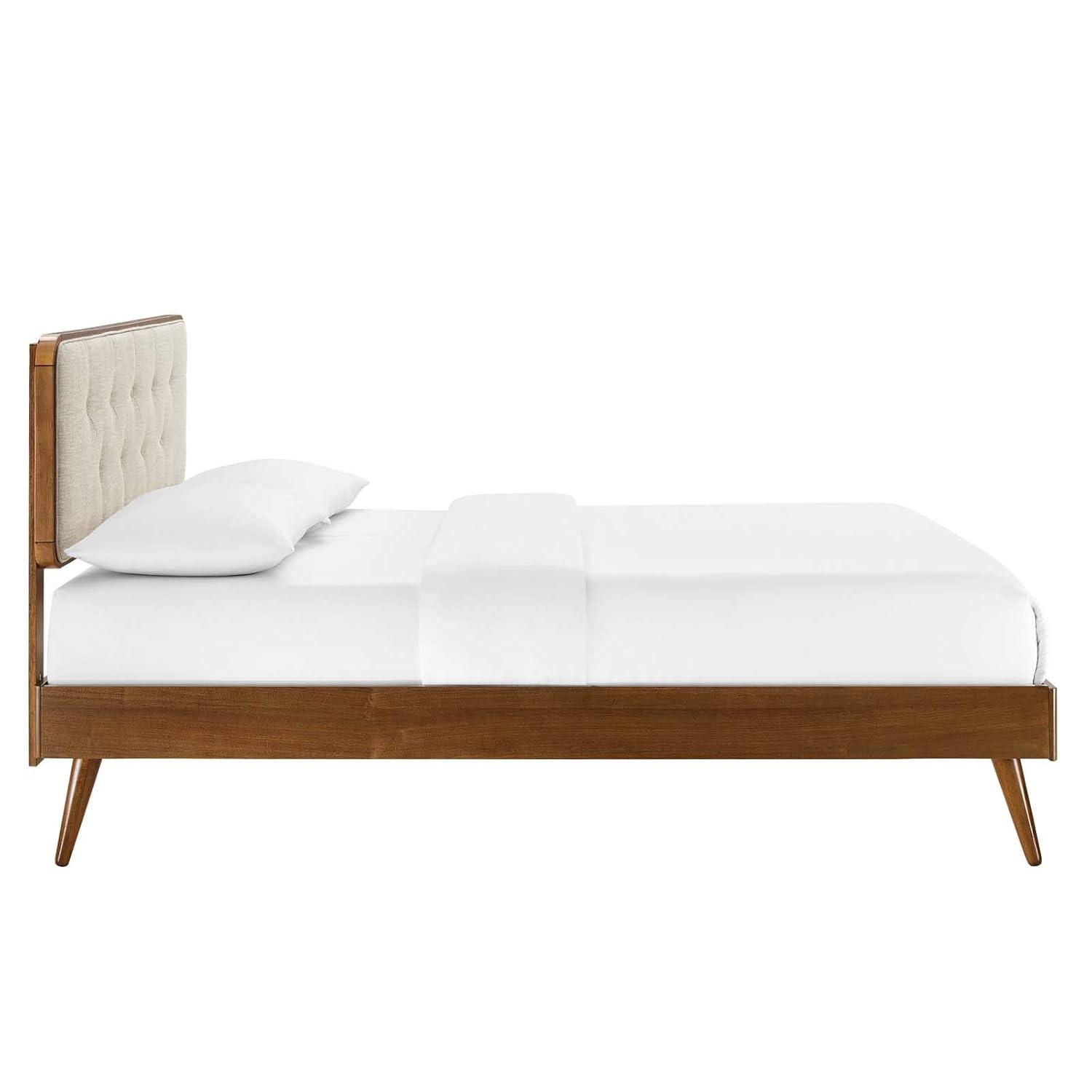 Bridgette Wood Platform Bed with Splayed Legs