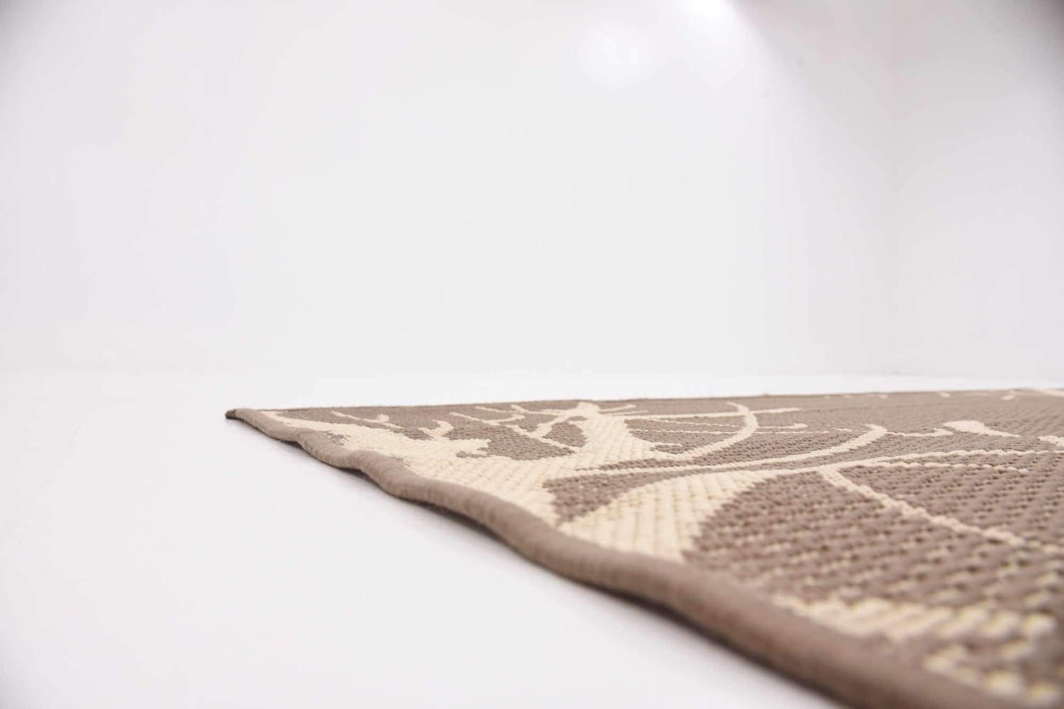 Unique Loom Outdoor Botanical Collection Area Rug - Branch (7' 1" x 10' Rectangle Brown/Beige)