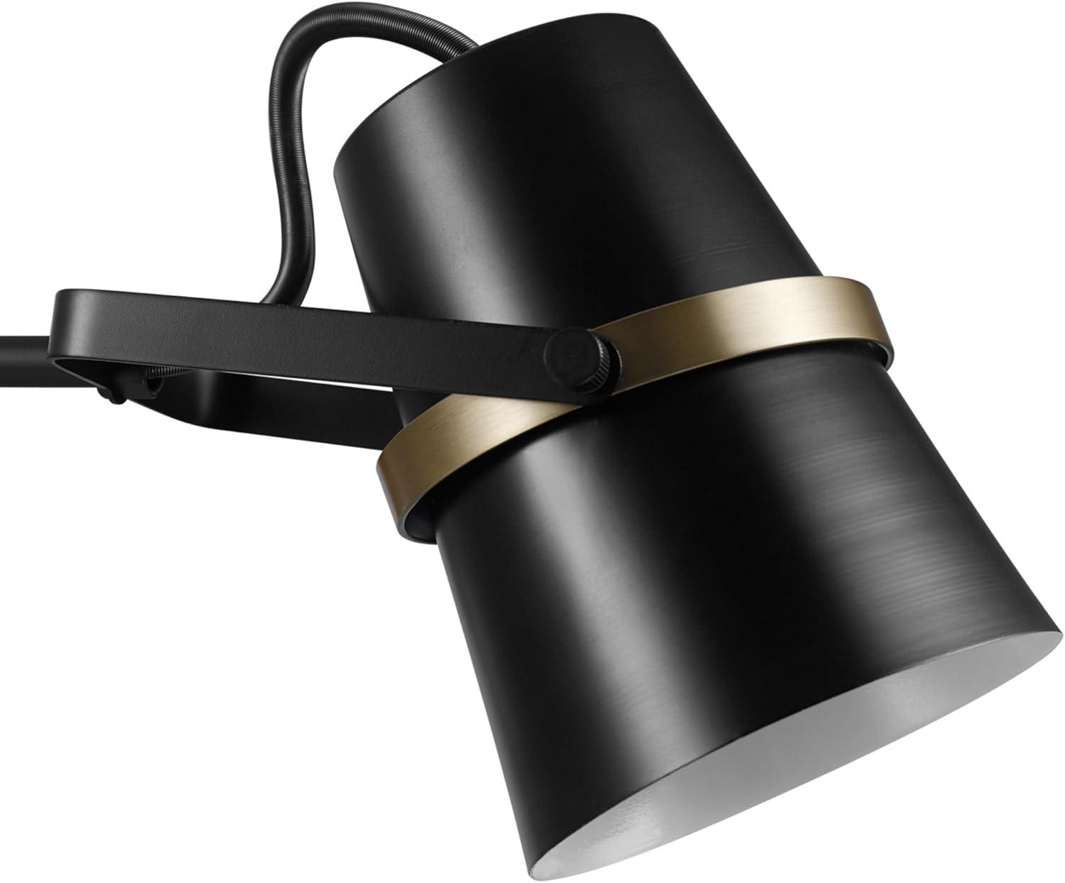 Globe Electric McKibbin 1-Light Matte Black Plug-In or Hardwire Swing Arm Wall Sconce, 51345