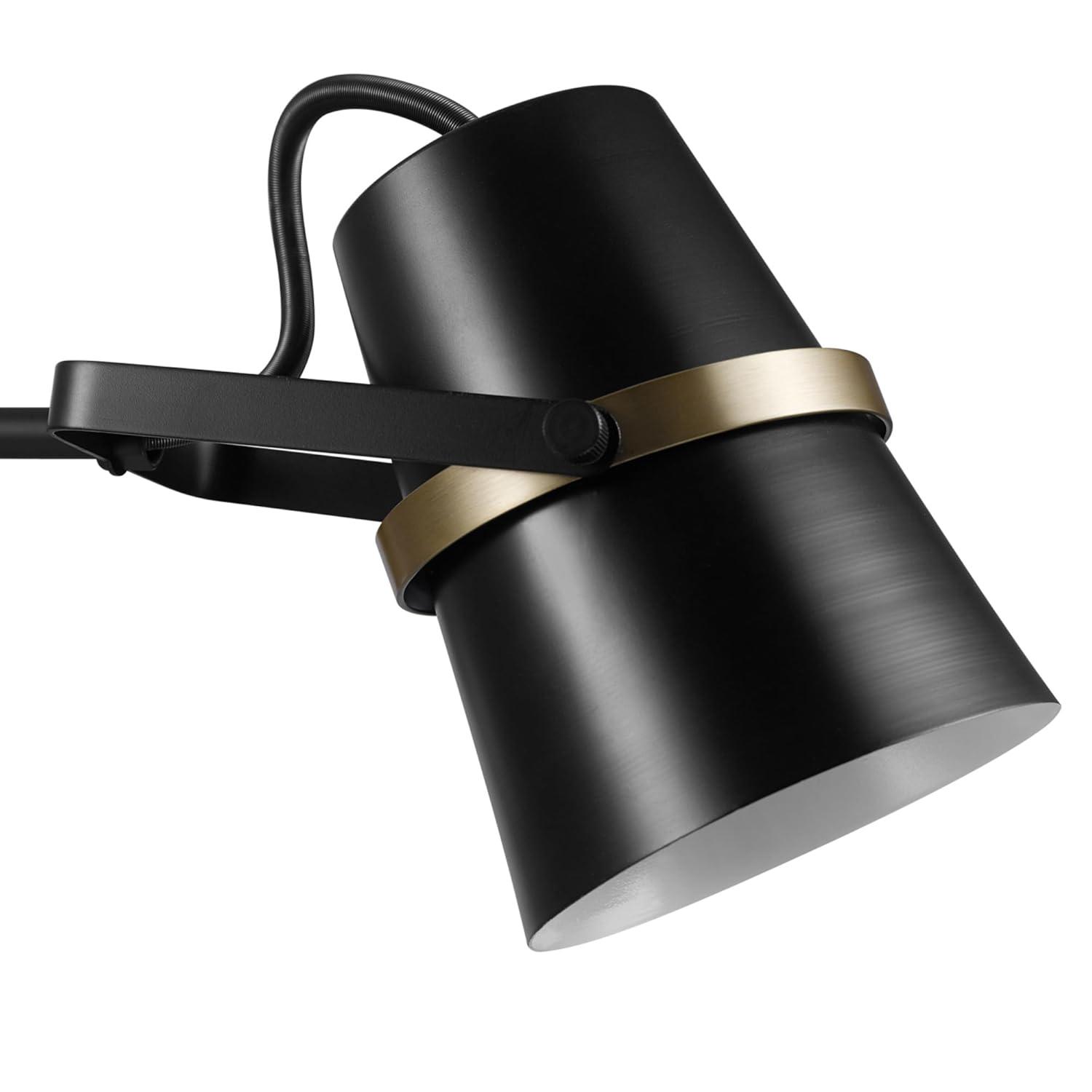 Globe Electric McKibbon 1-Light Swing Arm Wall Sconce, Plug-in or Hardwire, Matte Black, 51345