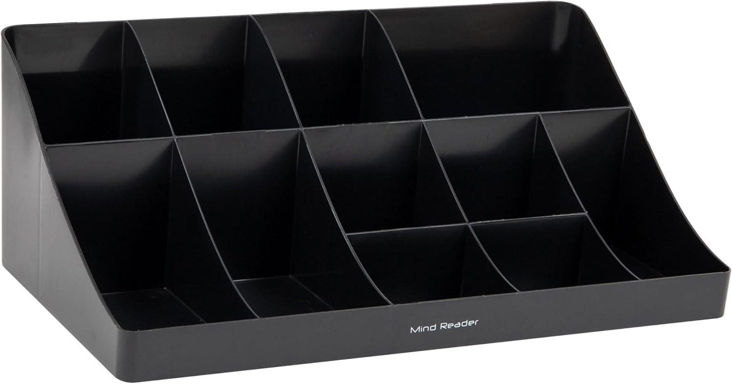 Mind Reader Cup and Condiment Station with Napkin Organizer Black: Coffee Station Organizer & Accessories