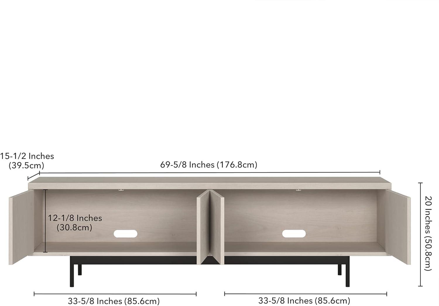 Evelyn&Zoe Whitman Rectangular TV Stand for TV's up to 75", Alder White