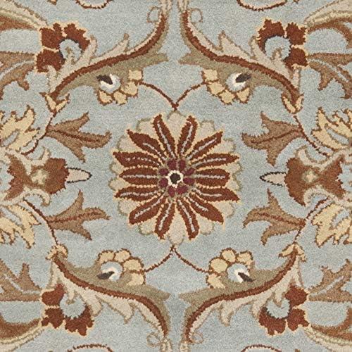 SAFAVIEH Heritage Constantine Traditional Wool Area Rug, Blue/Beige, 4' x 6' Scalloped