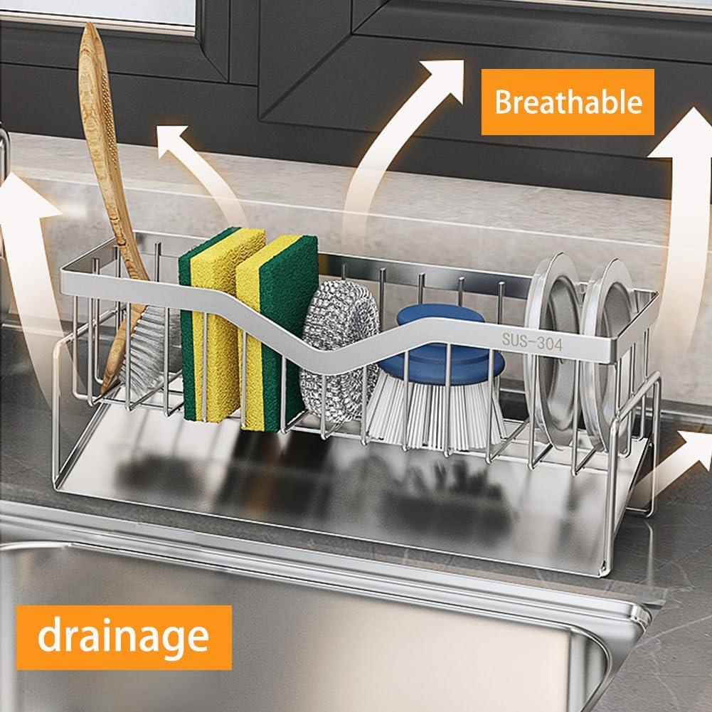 Kitchen Countertop Stainless Steel Organizer for Cleaning Tools Holder