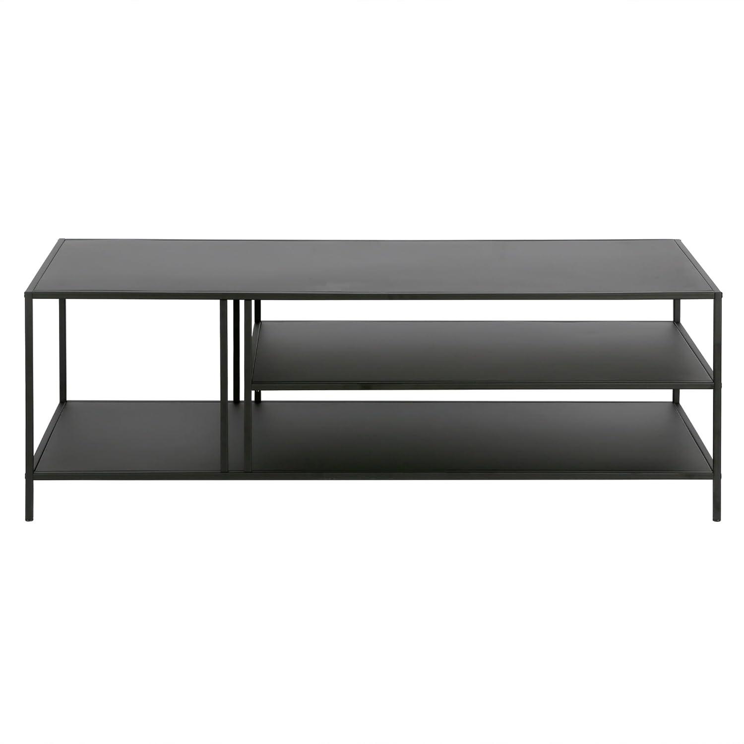 Evelyn&Zoe Cortland 48" Wide Rectangular Coffee Table in Blackened Bronze