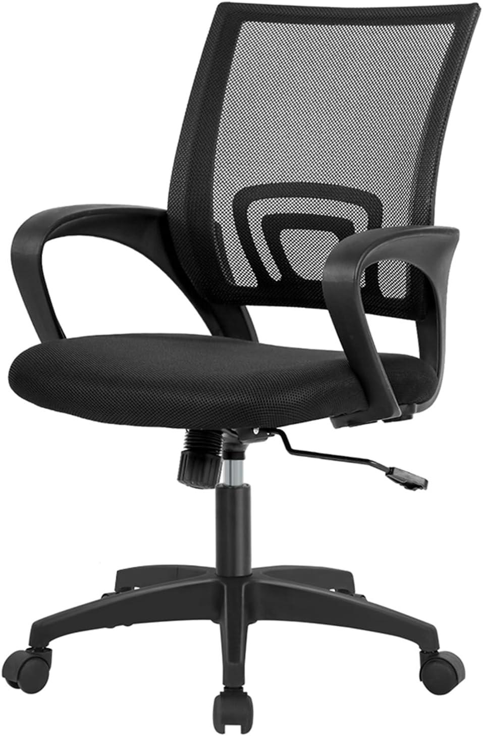 FDW Home Office Chair Ergonomic Desk Chair Mesh Computer Chair with Lumbar Support Armrest Adjustable Mid Back Task Chair for Women Adults