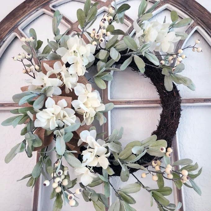 Haute Decor Faux Hydrangea 24'' Wreath